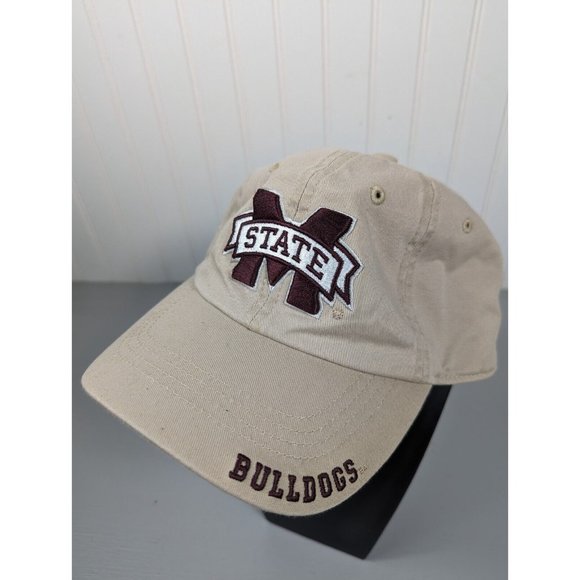 Mississippi State Bulldogs Hat Cap NCAA‎ Adjustable Snap Adult Unisex Beige - Picture 2 of 6